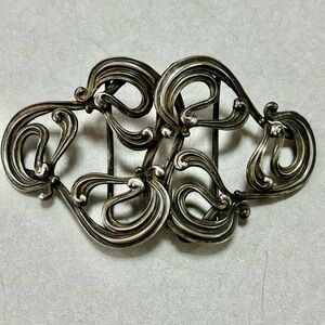 Antique Solid Sterling Silver Buckle Art Nouveau Design